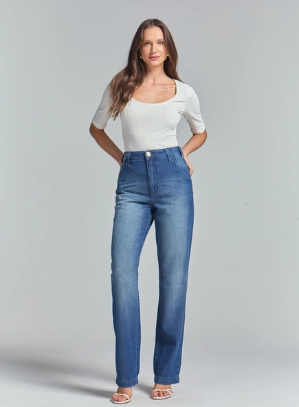 Calça Jeans Feminina Reta