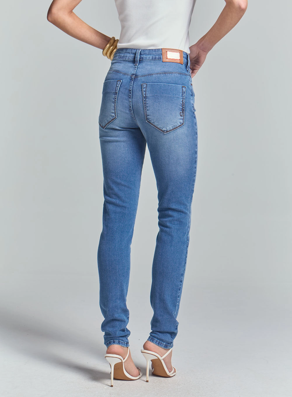 Calça Jeans Skinny Alta Índigo 4
