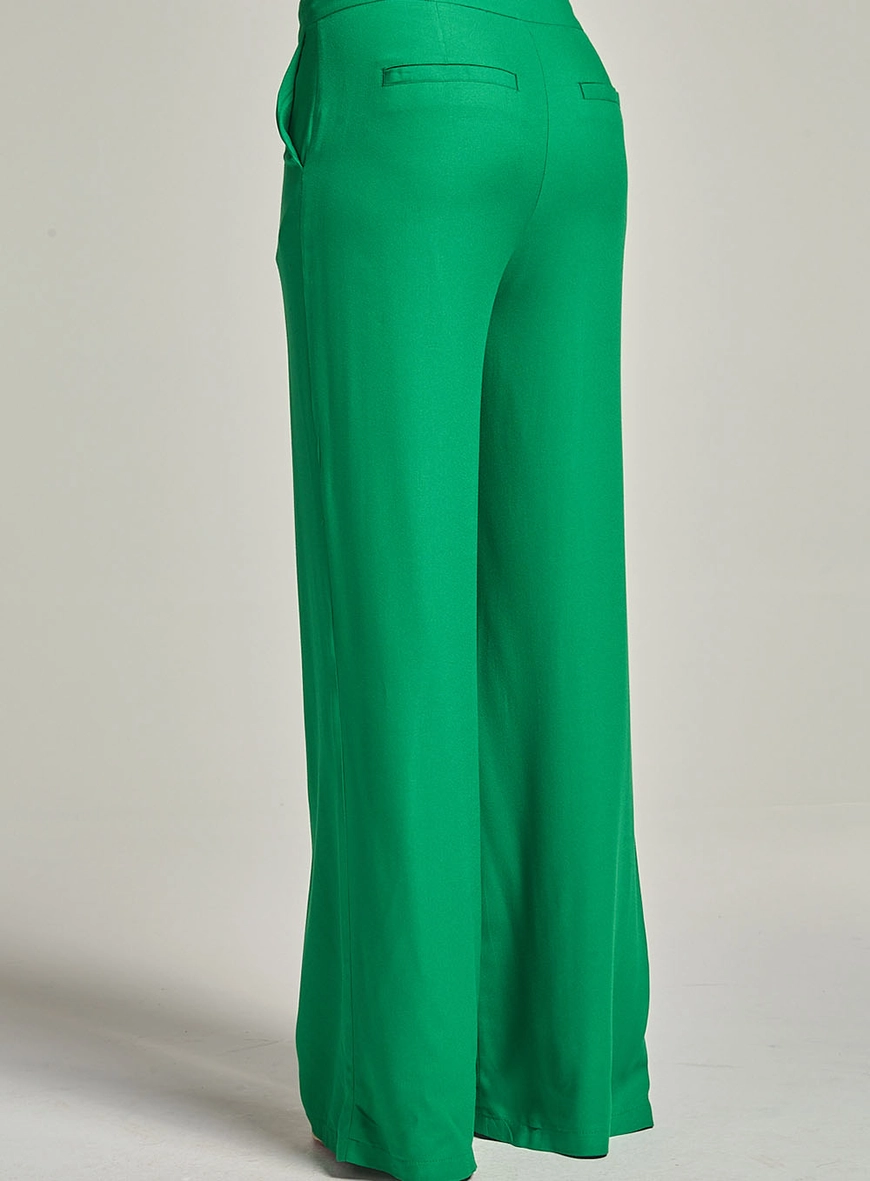 Calça Wide Leg Com Bolso Faca Verde Vanity 4