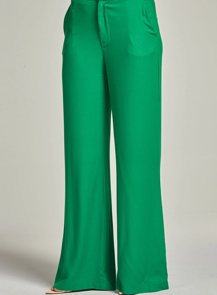 Calça Wide Leg Com Bolso Faca