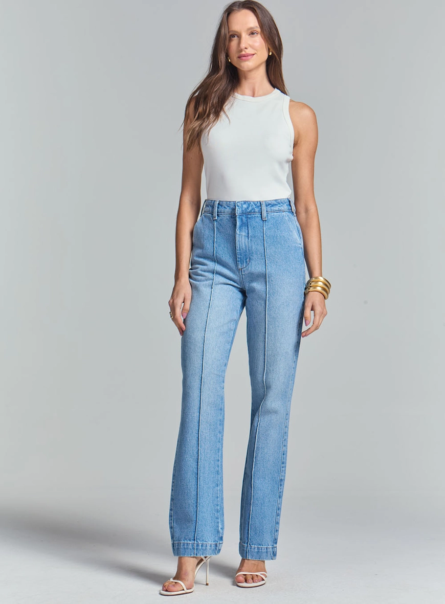 Calça Jeans Feminina Reta Índigo 2