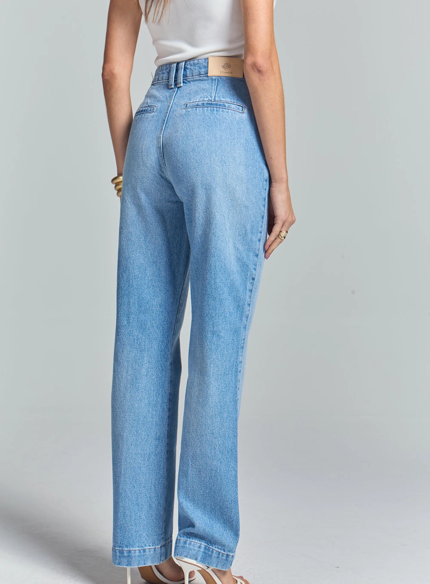 Calça Jeans Feminina Reta Índigo 4