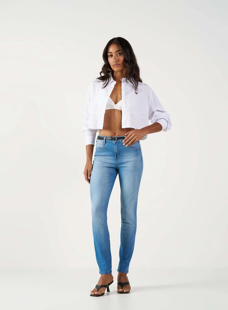 Calça Jeans Feminina  Skinny Alta Índigo 1