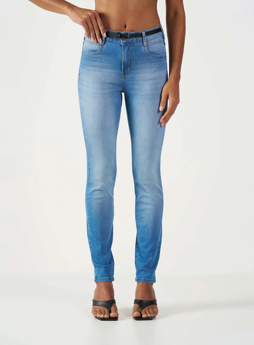 Calça Jeans Feminina  Skinny Alta Índigo 2