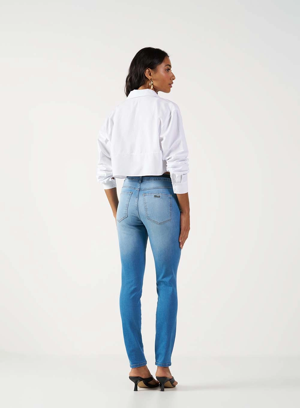 Calça Jeans Feminina  Skinny Alta Índigo 4
