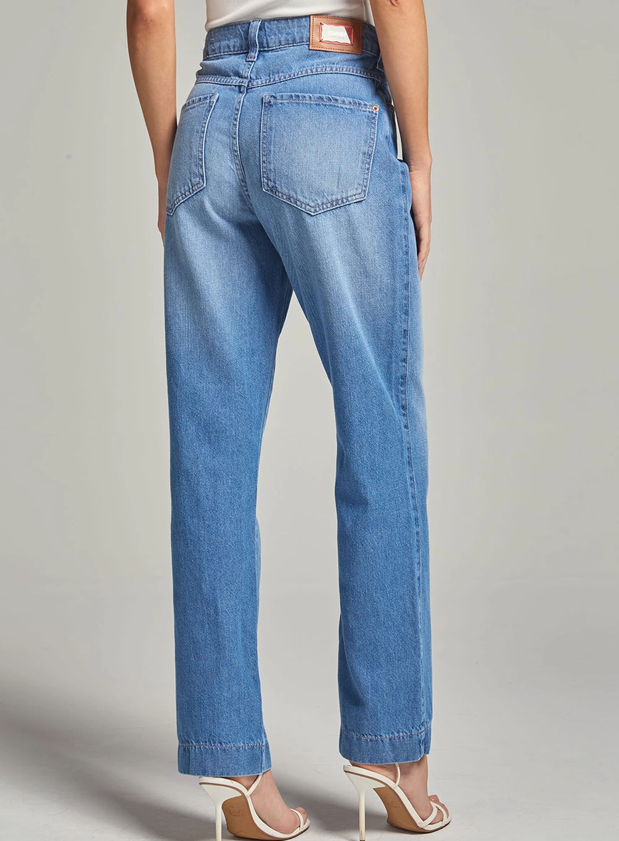 Calça Jeans Feminina Reta Índigo 4