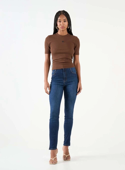 Calça Jeans Push Up Com Fenda