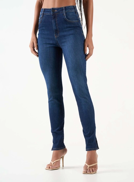 Calça Jeans Push Up Com Fenda