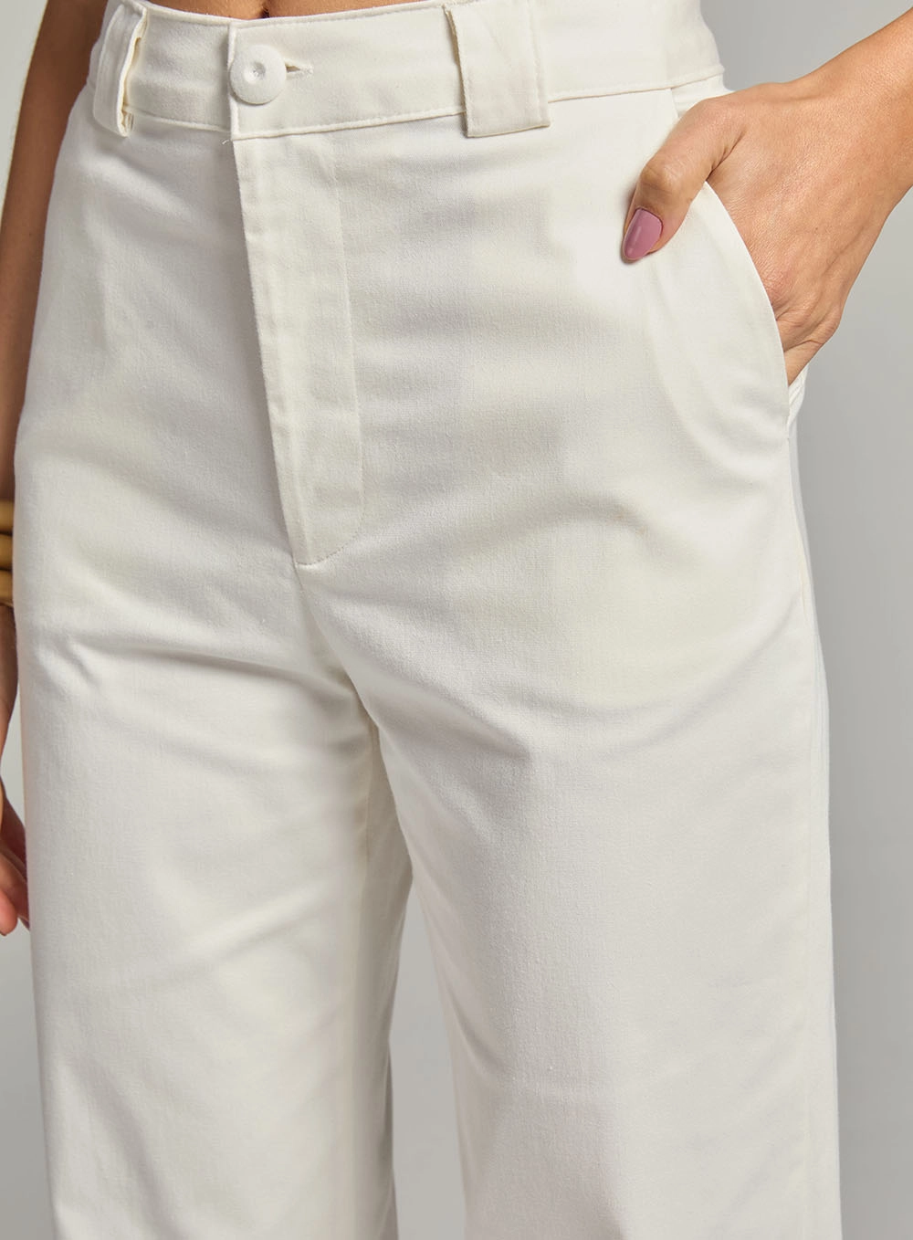 Calça Feminina Alfaiataria Slim Reta Off Shell 3