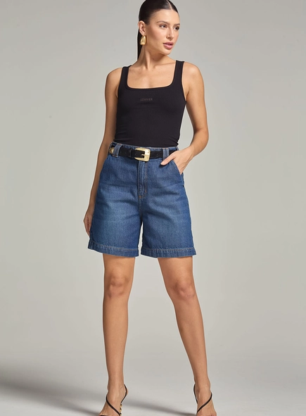 Bermuda Jeans Feminina Boyfriend
