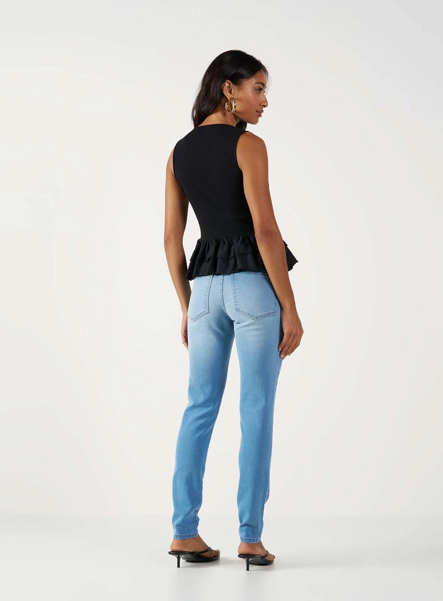 Calça Jeans Feminina Skinny Média Riviera Índigo 4