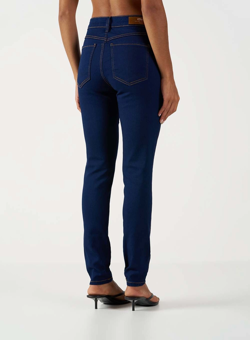 Calça Jeans Skinny Média Lavagem Escura Índigo 3