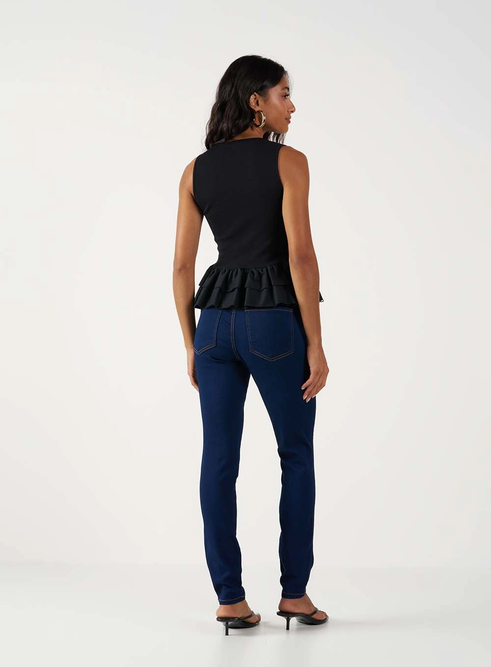 Calça Jeans Skinny Média Lavagem Escura Índigo 4