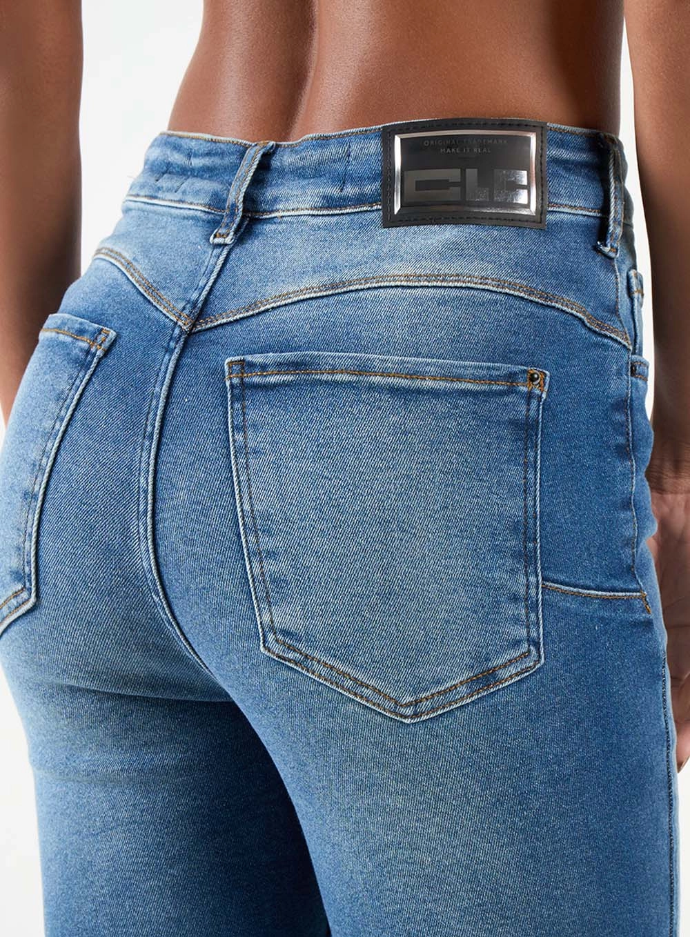 Calça Jeans Push Up Barra Desfiada Índigo
