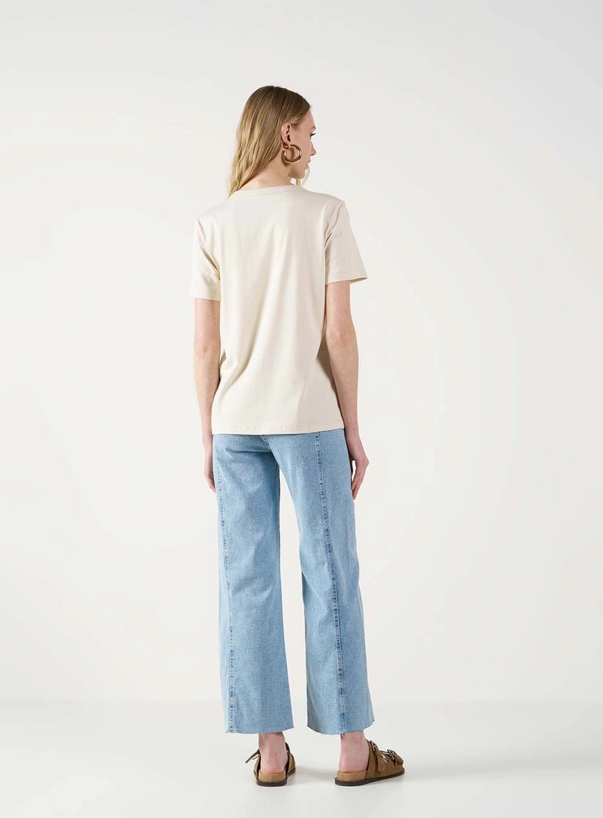 Calça Jeans Feminina Wide Leg Barra A Fio Índigo 4