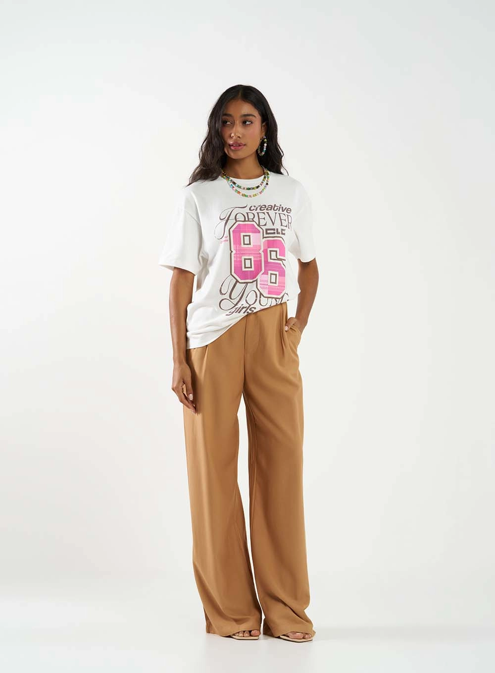 Calça Alfaiataria Wide Leg Marrom Delle 1