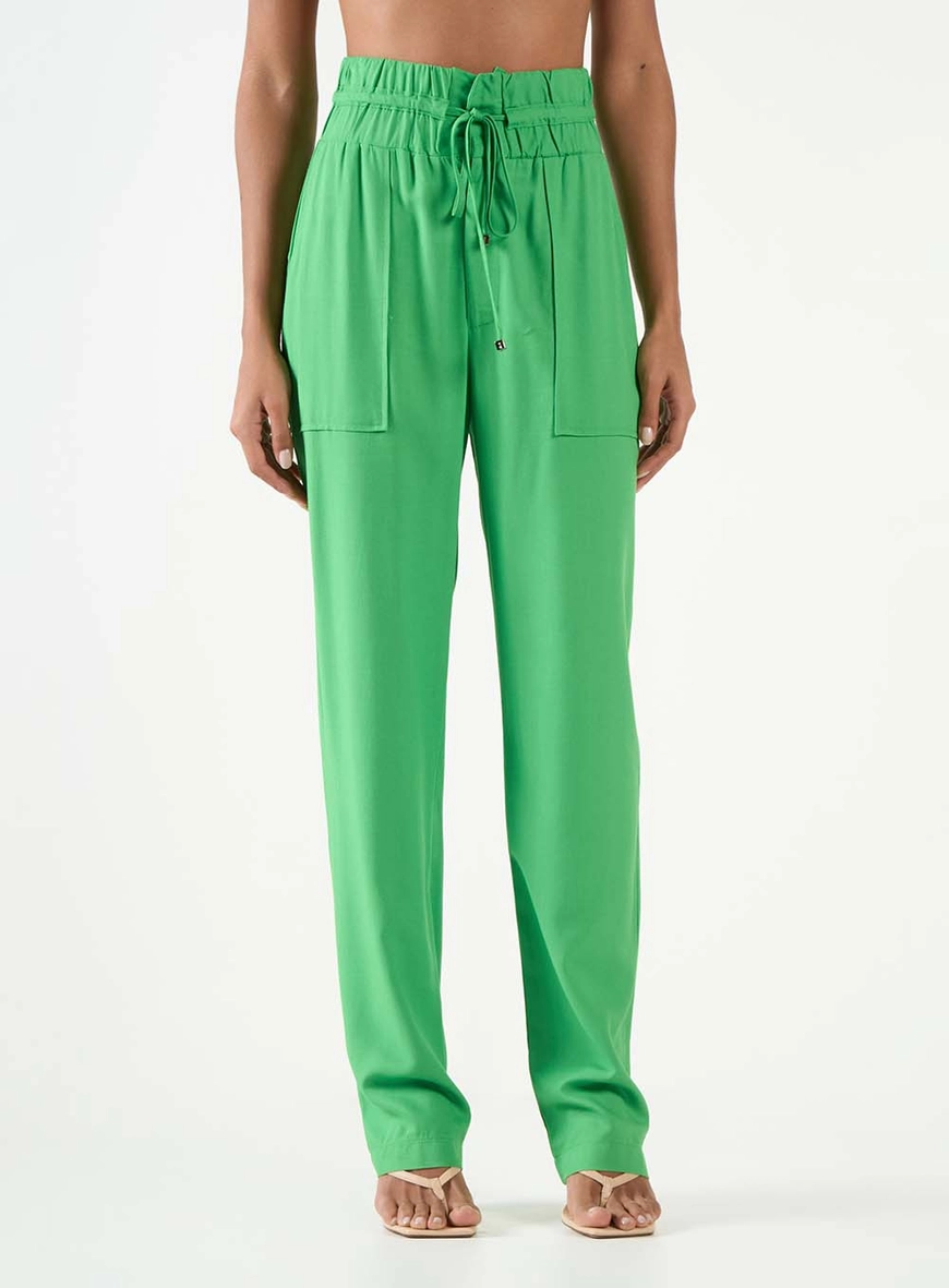 Calça Alfaiataria Jogger Cós Com Elástico Verde 2