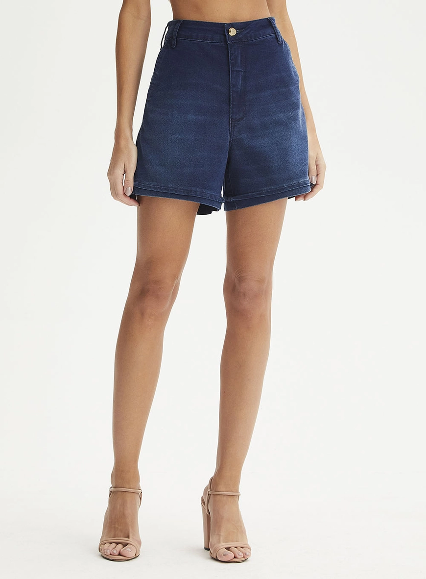 Short Jeans Com Dobra Na Barra - Isabel Índigo 2