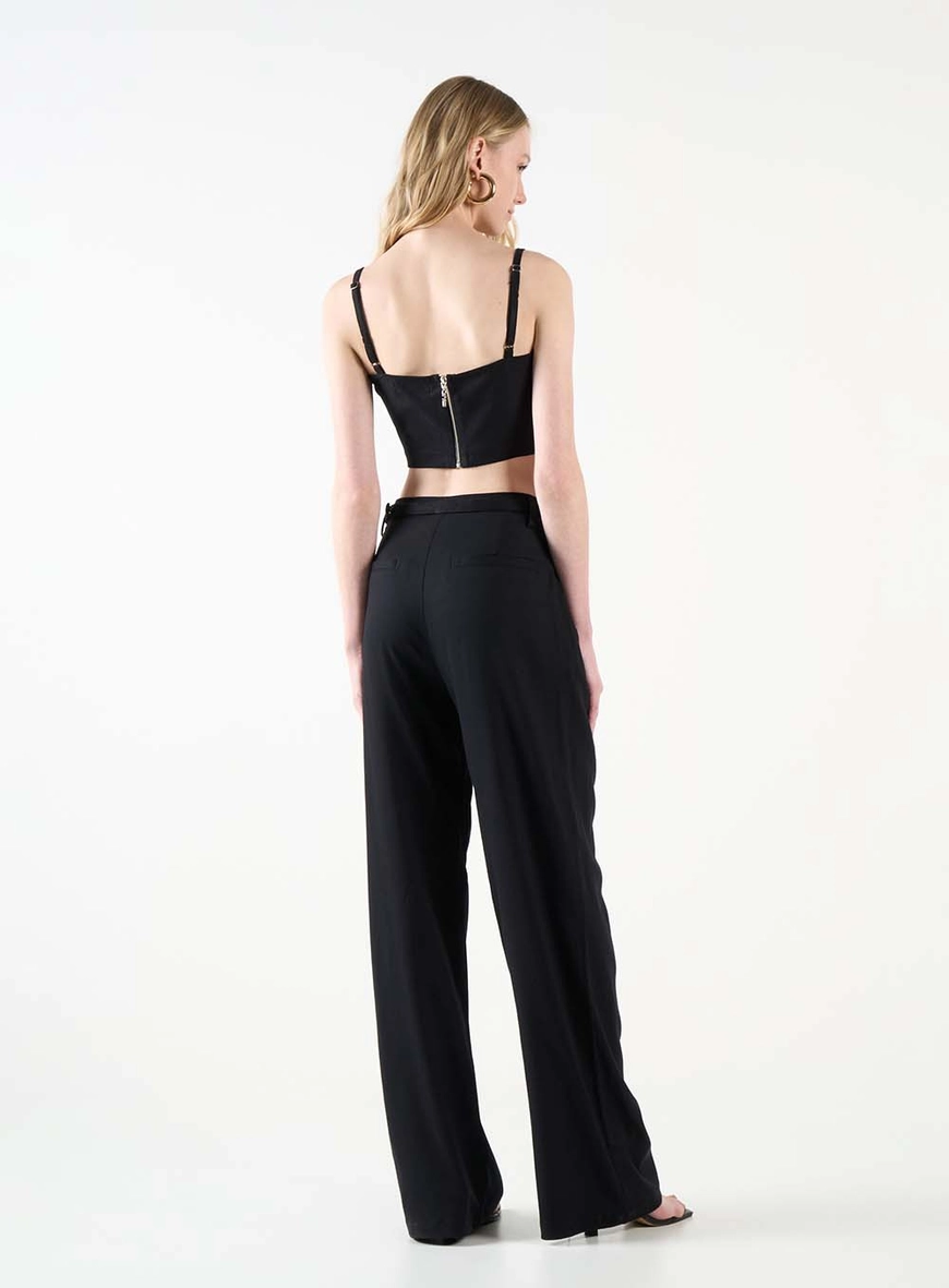 Calça Alfaiataria Wide Leg Com Cinto Preto 4