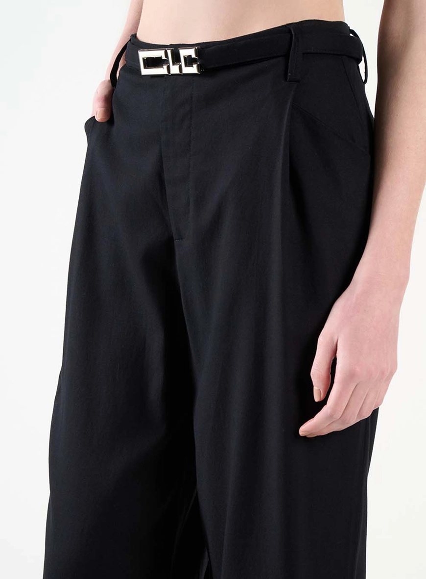 Calça Alfaiataria Wide Leg Com Cinto Preto 5