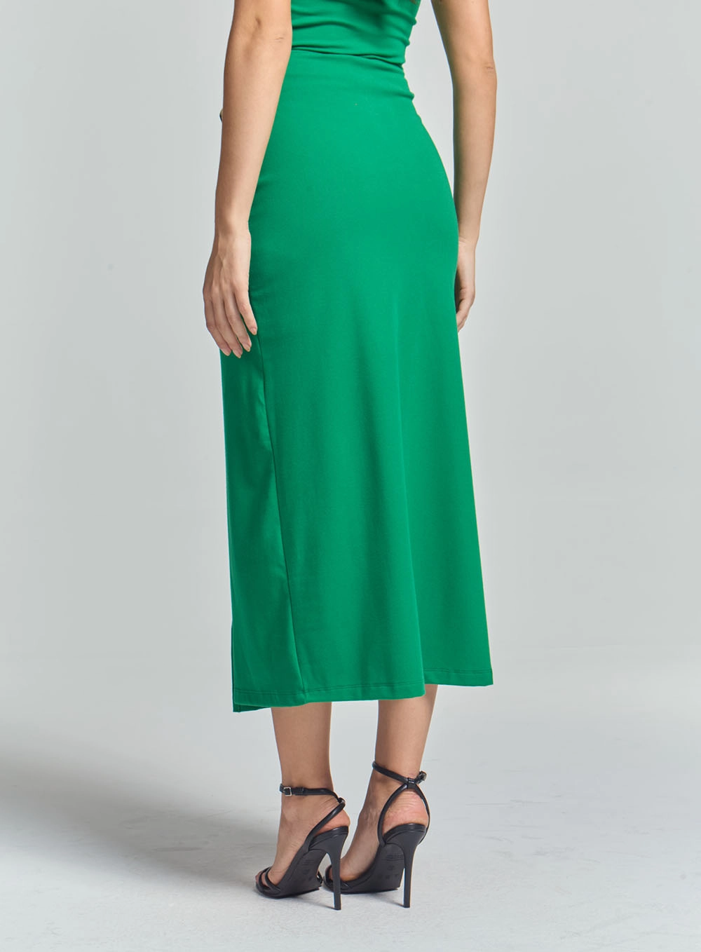 Saia Midi Reta Transpassada Verde Vanity 4
