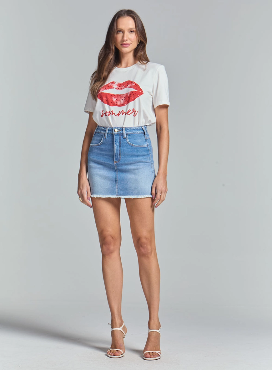 Saia Jeans Curta Laura Índigo 1