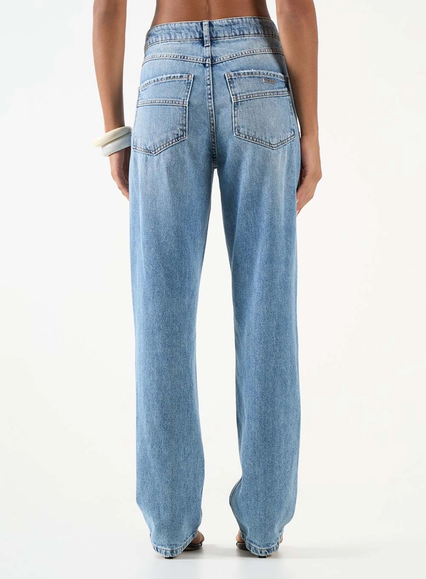 Calça Jeans Reta Com Cinto Preto Índigo 3