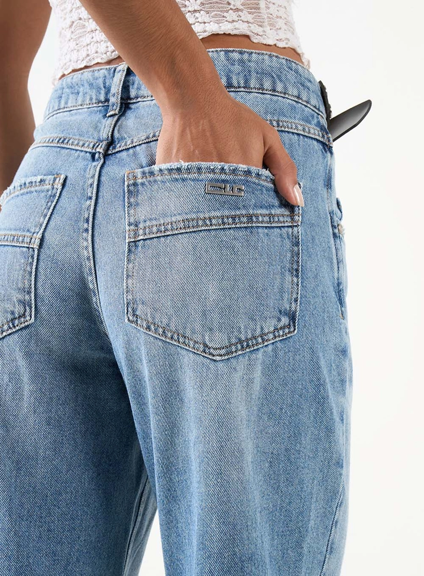 Calça Jeans Reta Com Cinto Preto Índigo 5