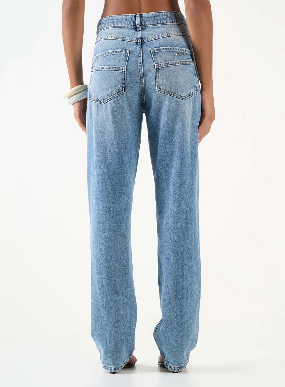 Calça Jeans Reta Com Cinto Preto Índigo 3