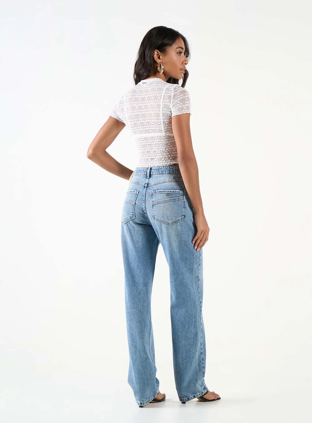 Calça Jeans Reta Com Cinto Preto Índigo 4