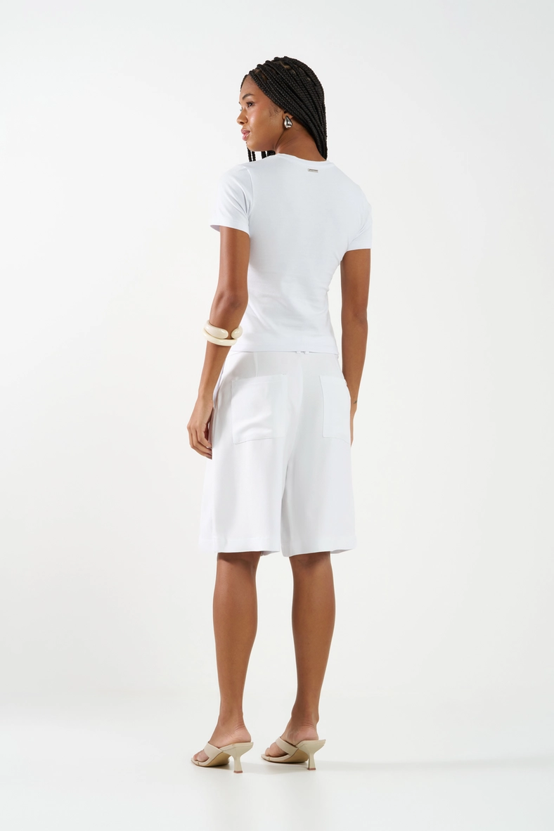Bermuda Alfaiataria Bolso Faca Branco 4
