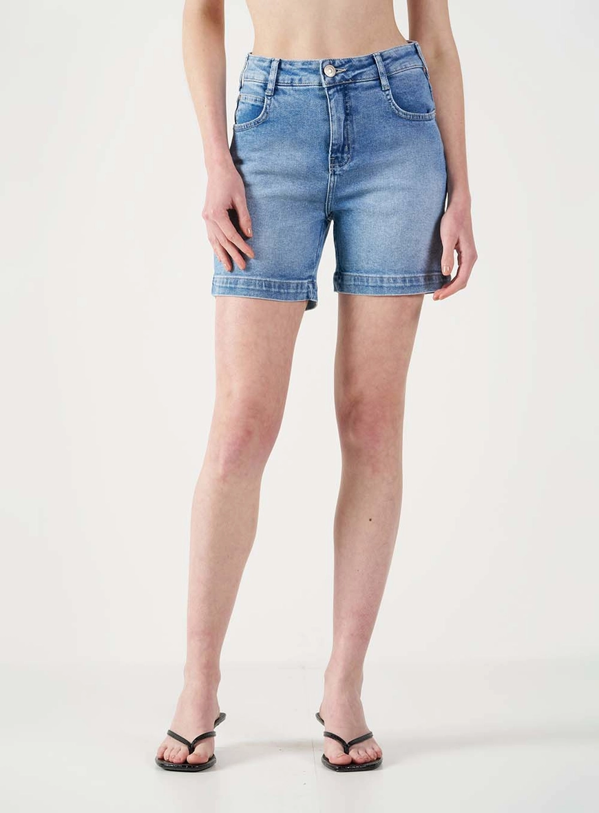 Bermuda Jeans Slim Curta Índigo 2