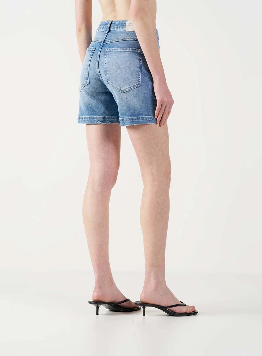 Bermuda Jeans Slim Curta Índigo 3
