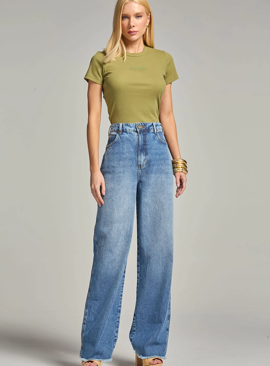 Camiseta Feminina Small Canelada Verde 1