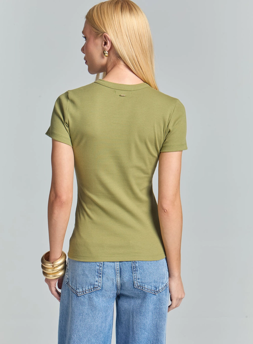Camiseta Feminina Small Canelada Verde 4