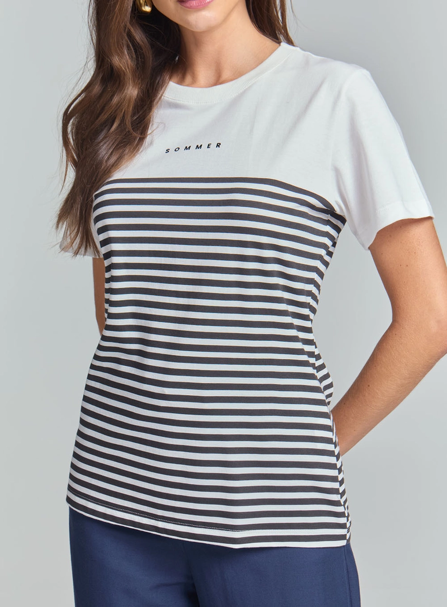Camiseta Slim Básica Estampada Off Shell 3