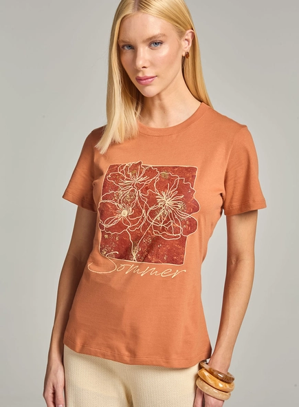 Camiseta Slim Básica Estampada