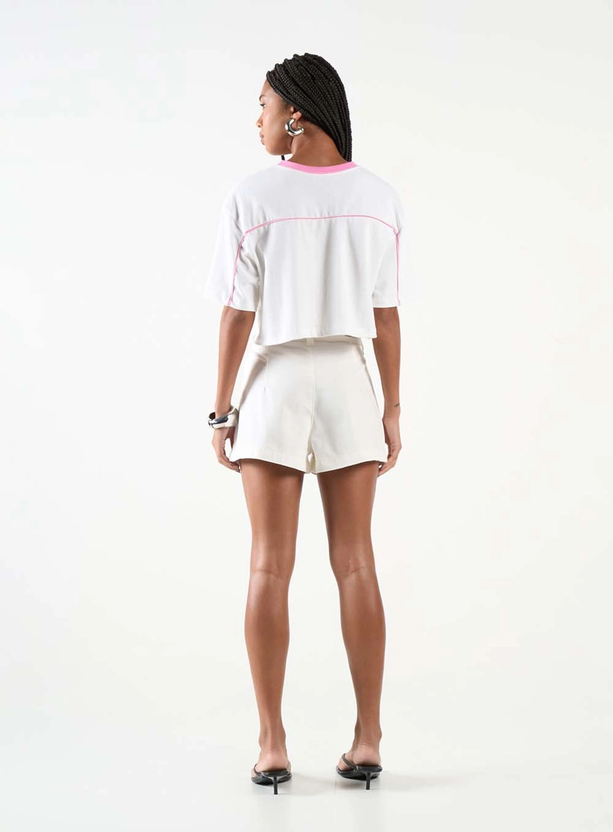 Short Sarja Trapeze Alta Com Bolso Sobreposto Off Shell 4