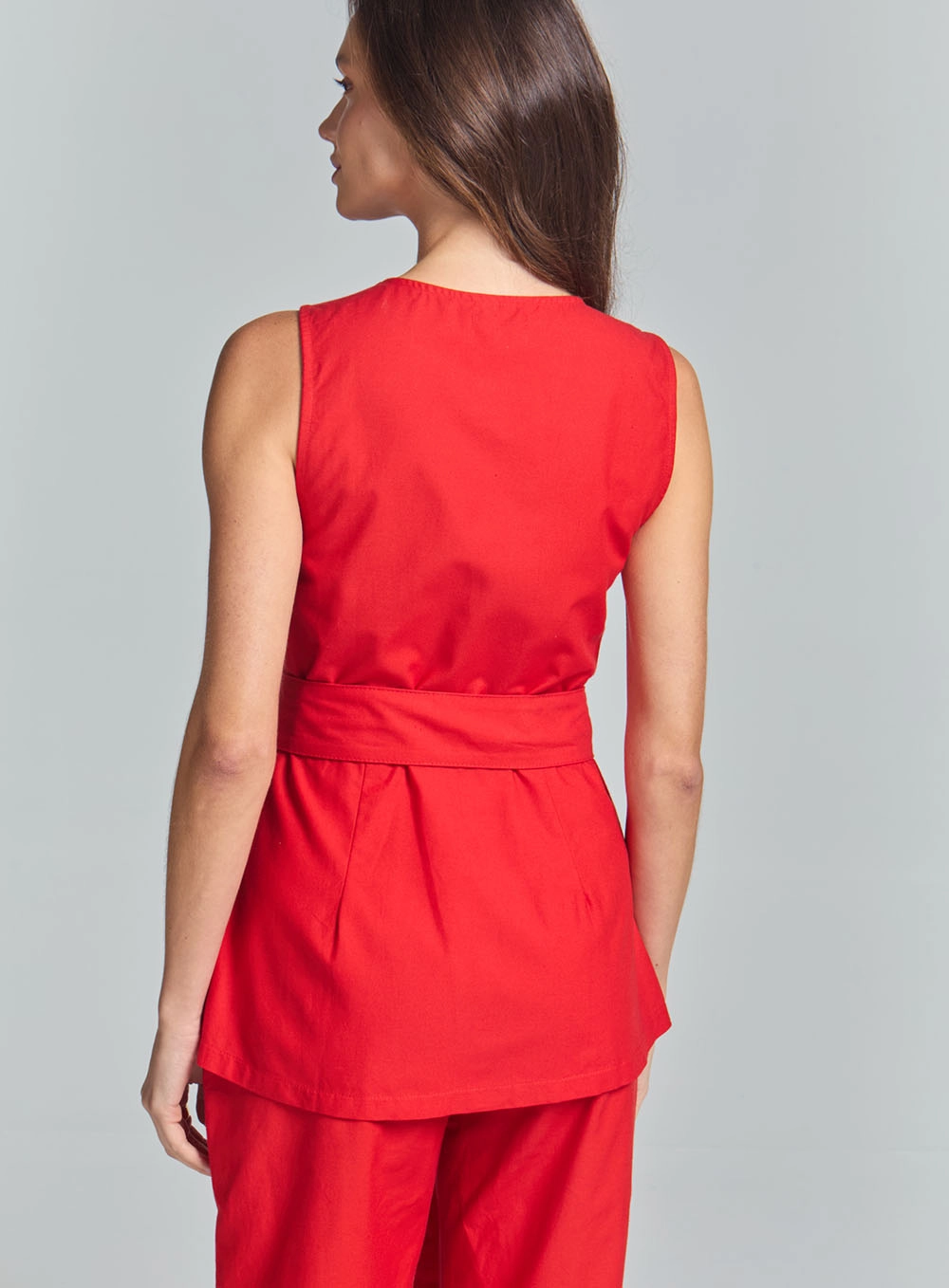 Blusa Transpassada De Alfaiataria Vermelho 4