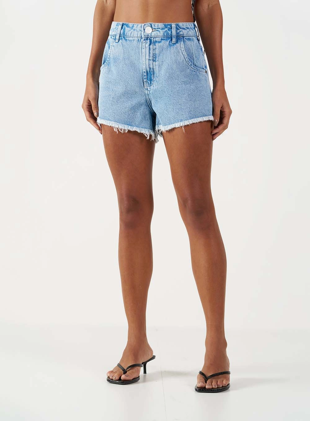 Short Jeans Boyfriend Barra Desfiada Índigo 2