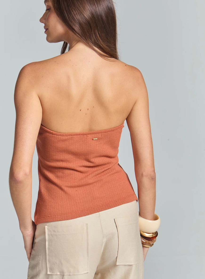 Blusa Feminina Canelada Tomara Que Caia Marrom 4