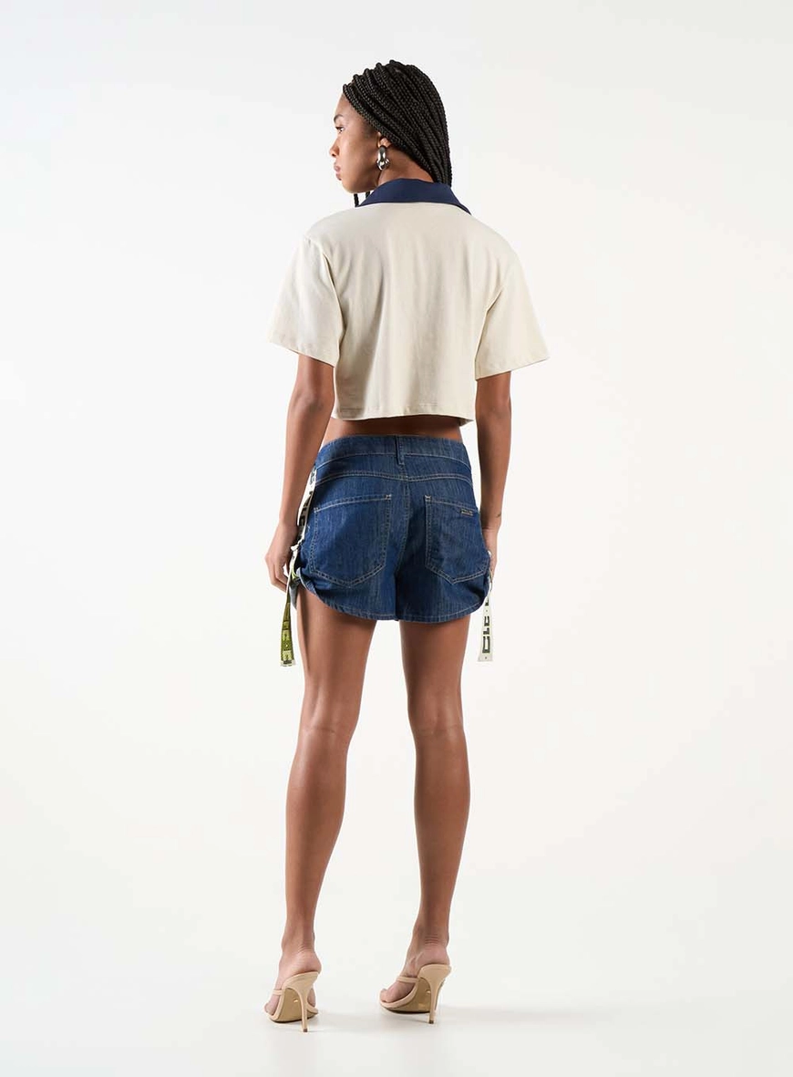 Short Jeans Boyfriend Com Faixa Lateral Índigo 4