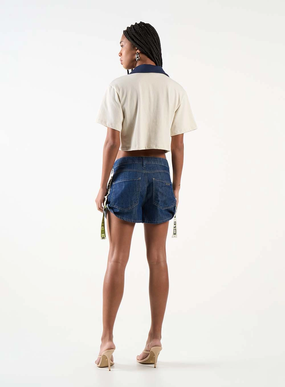 Short Jeans Boyfriend Com Faixa Lateral Índigo 4