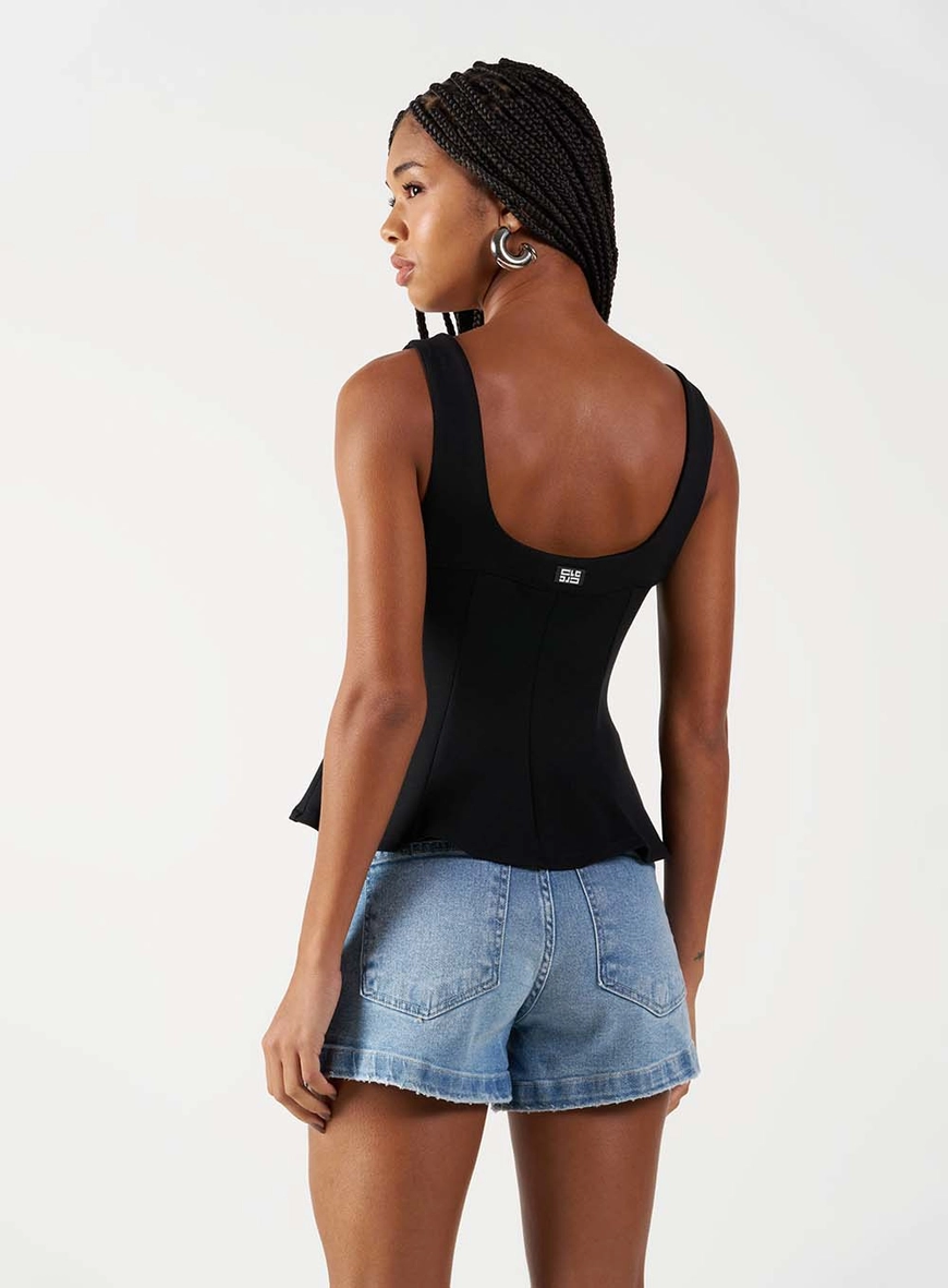 Short Jeans Slim Com Strass Índigo 3