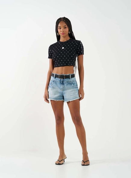 Shorts Jeans Boyfriend Com Cinto
