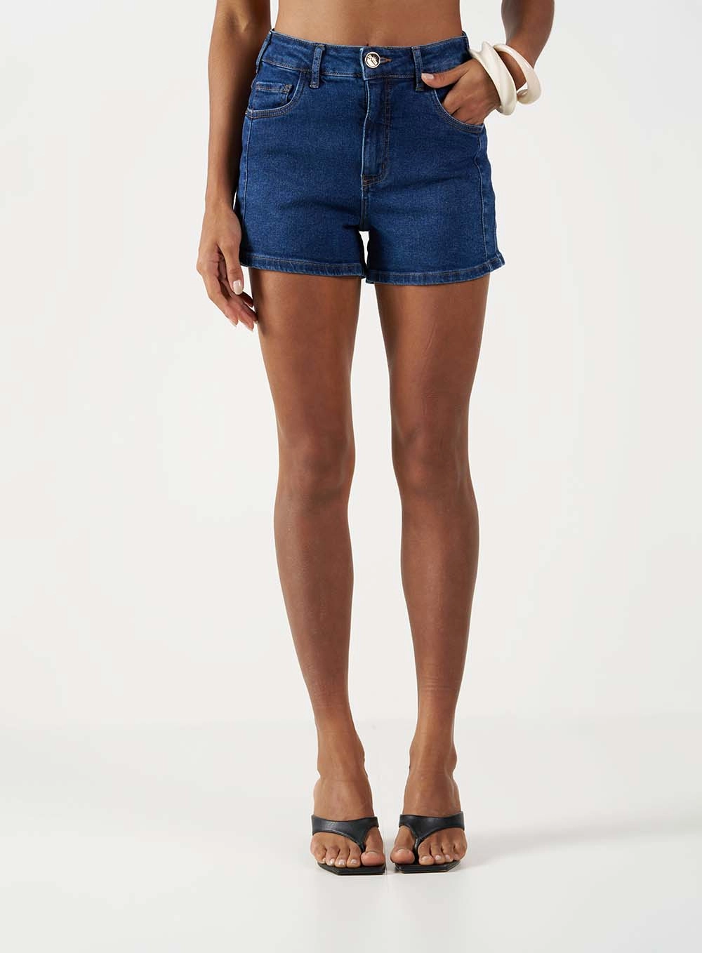 Short Jeans Slim Curto Índigo 2