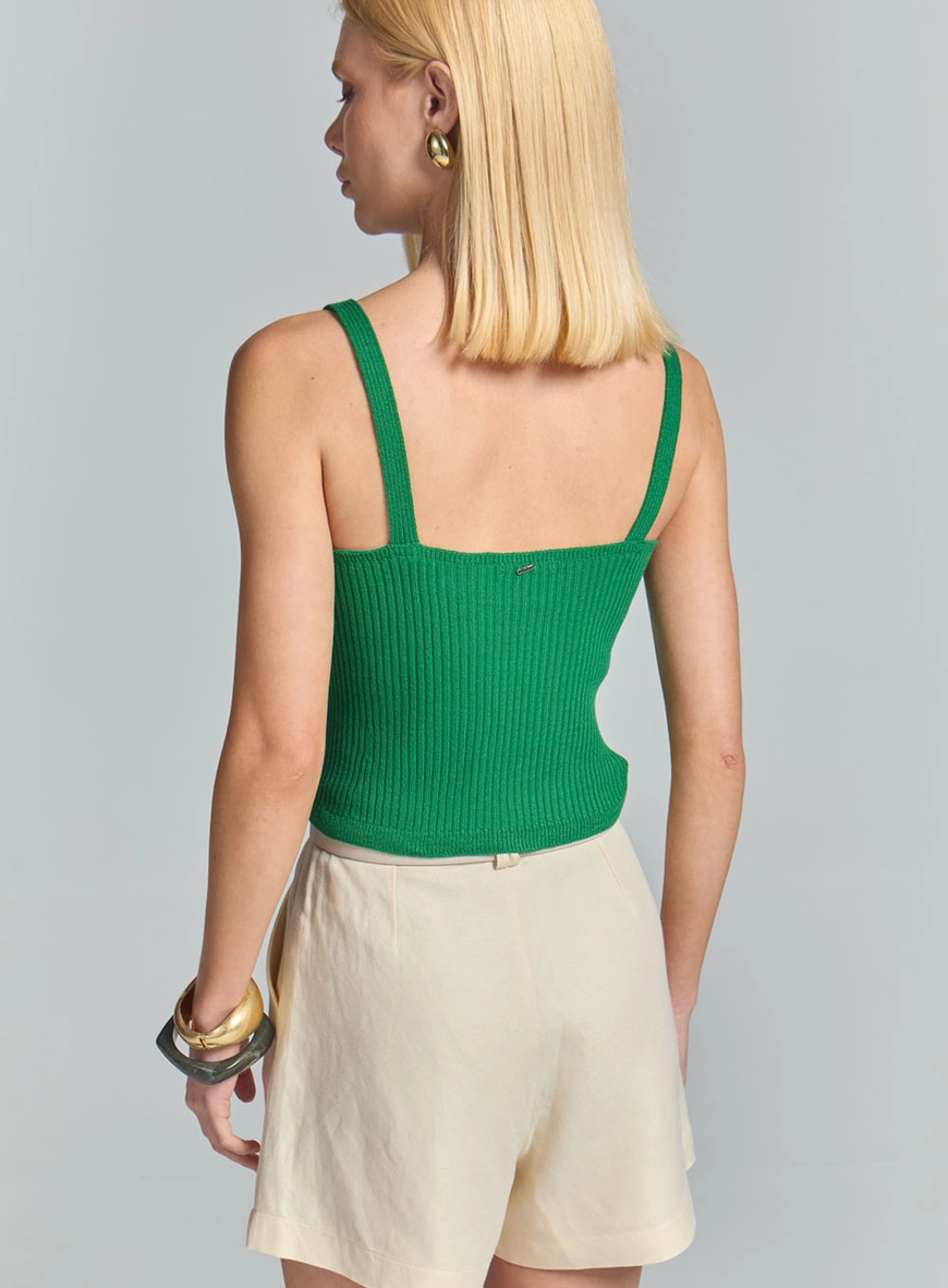Regata Tricô Canelada Verde Vanity 4