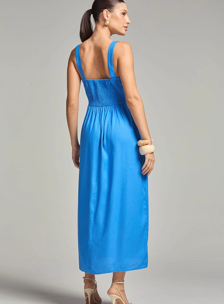 Vestido Linho Azul 4