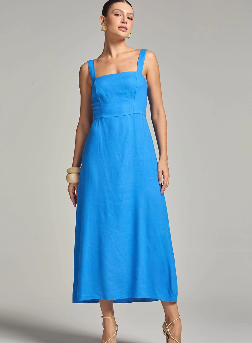 Vestido Linho Azul 1