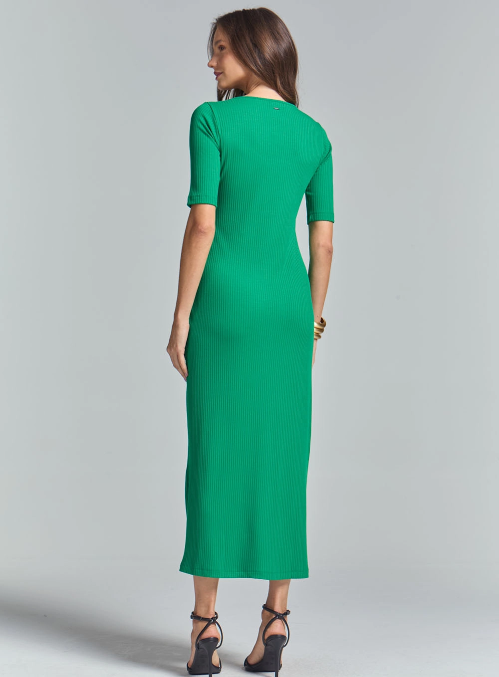 Vestido Canelado Verde Vanity 4